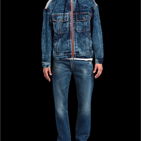 Diesel denim jacket orange zipper UNISEX - Picture 3 of 15